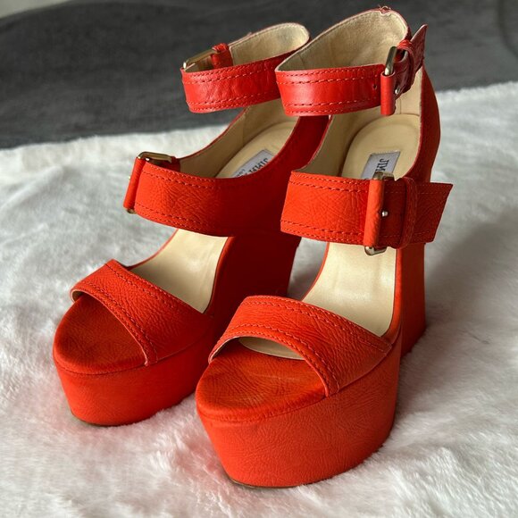 $1095 Jimmy Choo Leora Wedge Sandals Platform shoes Suede Nubuck sz 36 - Picture 1 of 4